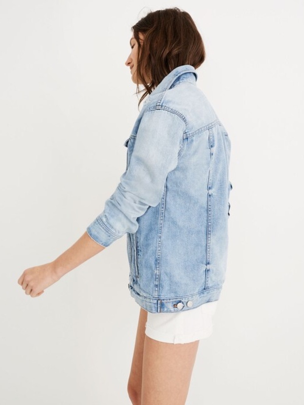 EUC Madewell Oversized Blue Jean Jacket | Distressed Denim | Women’s Plus 1X - Picture 16 of 16
